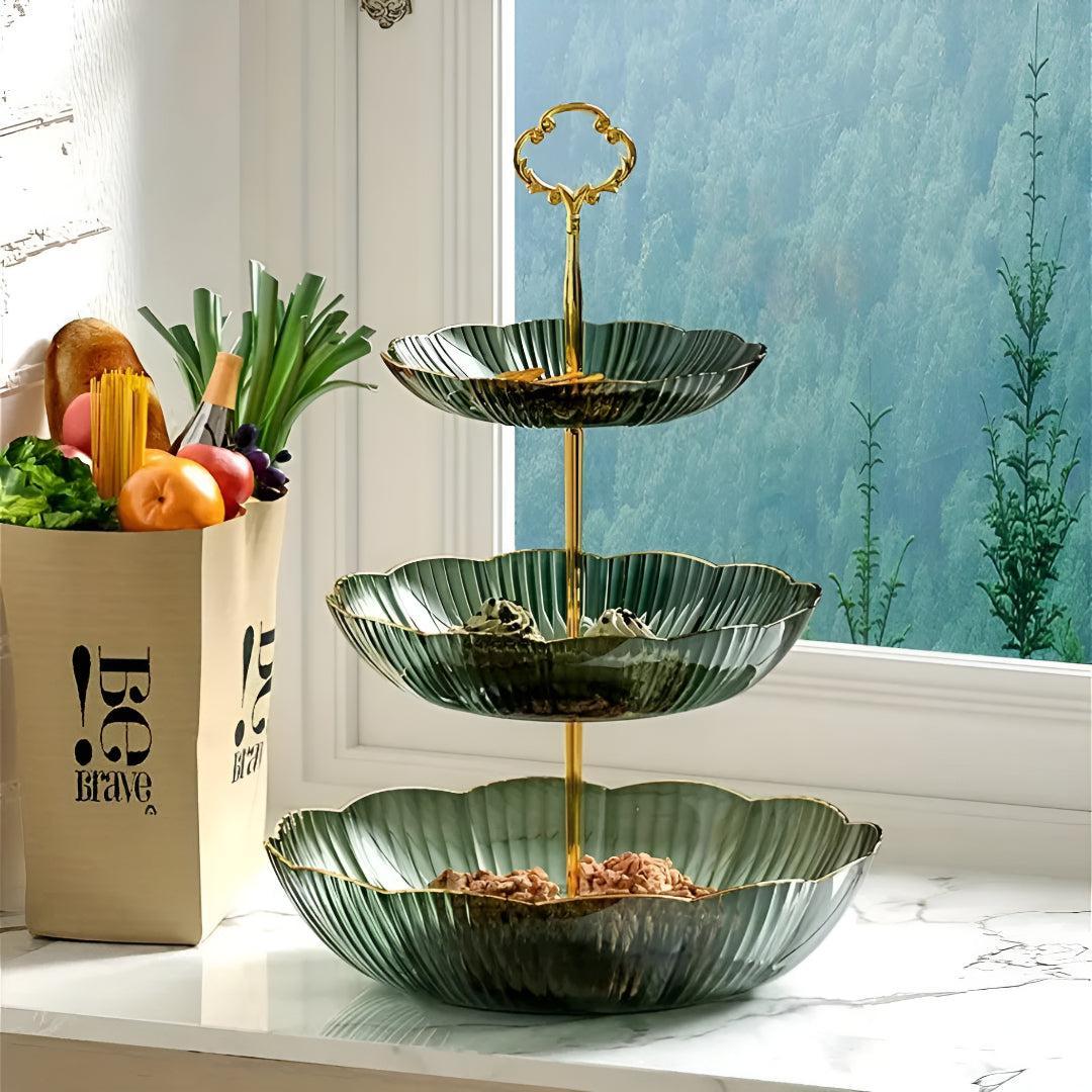 Tiered Fruit Bowl Organizer Kitchen Display Stand