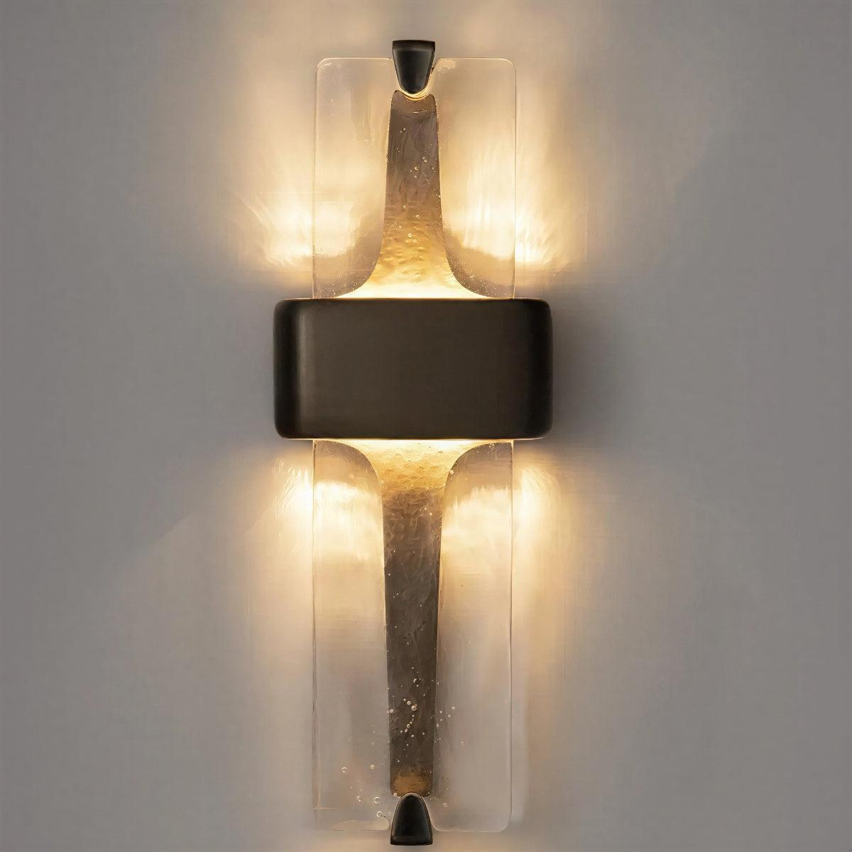 Torch Styled Wall Sconce Light with Clear Glass Shade