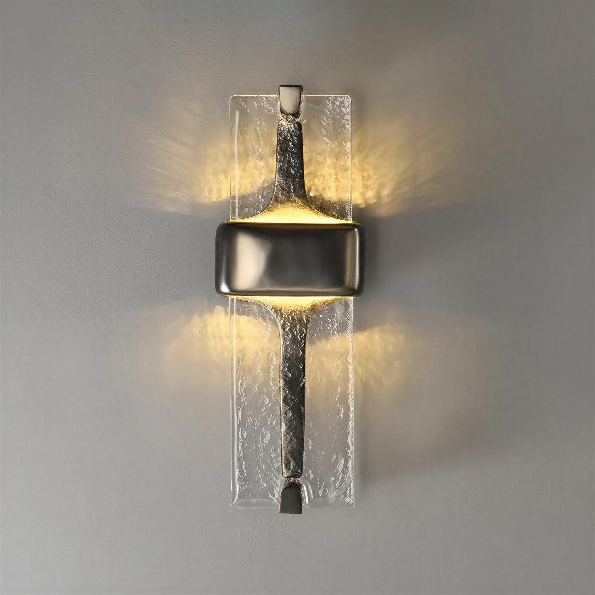 Torch Styled Wall Sconce Light with Clear Glass Shade