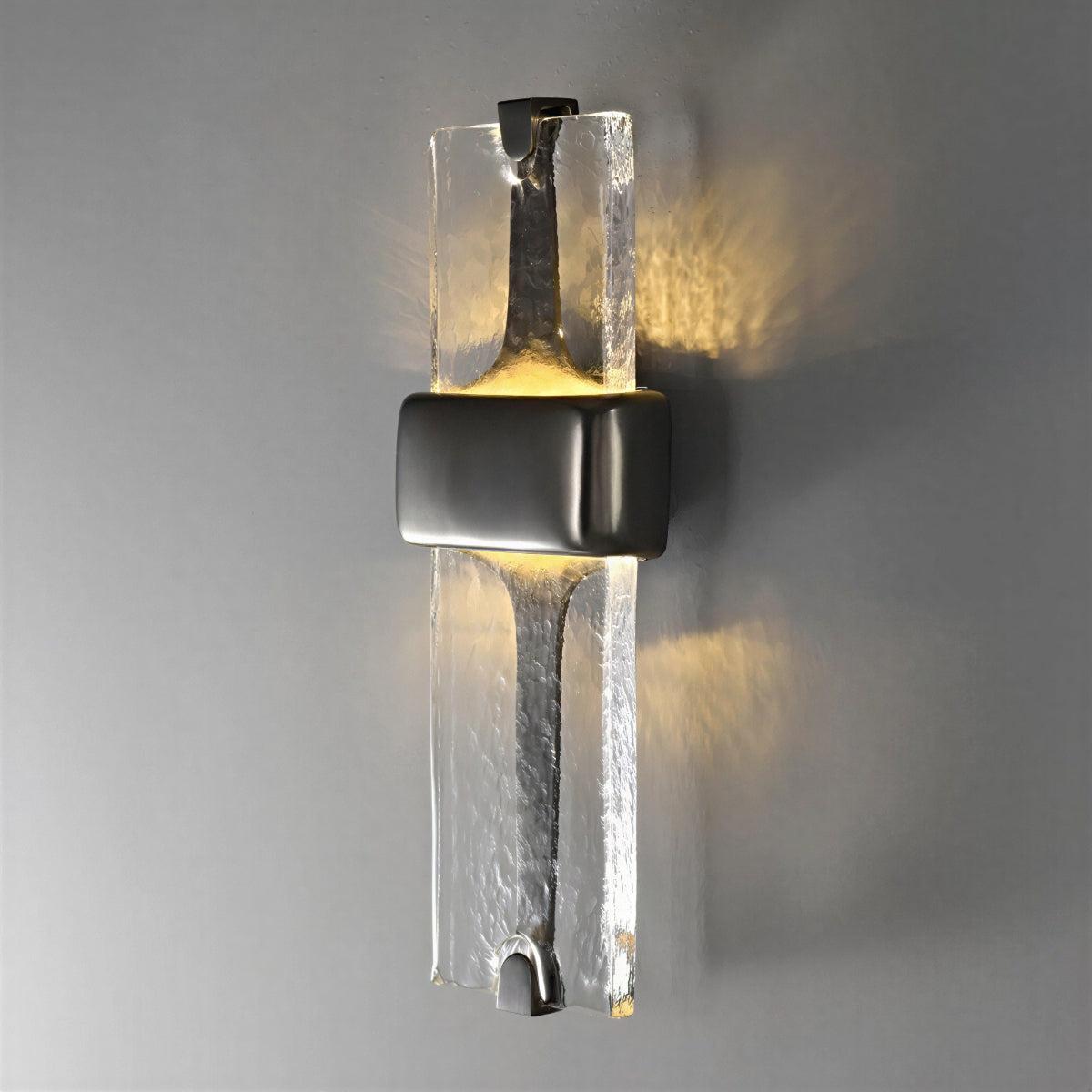 Torch Styled Wall Sconce Light with Clear Glass Shade