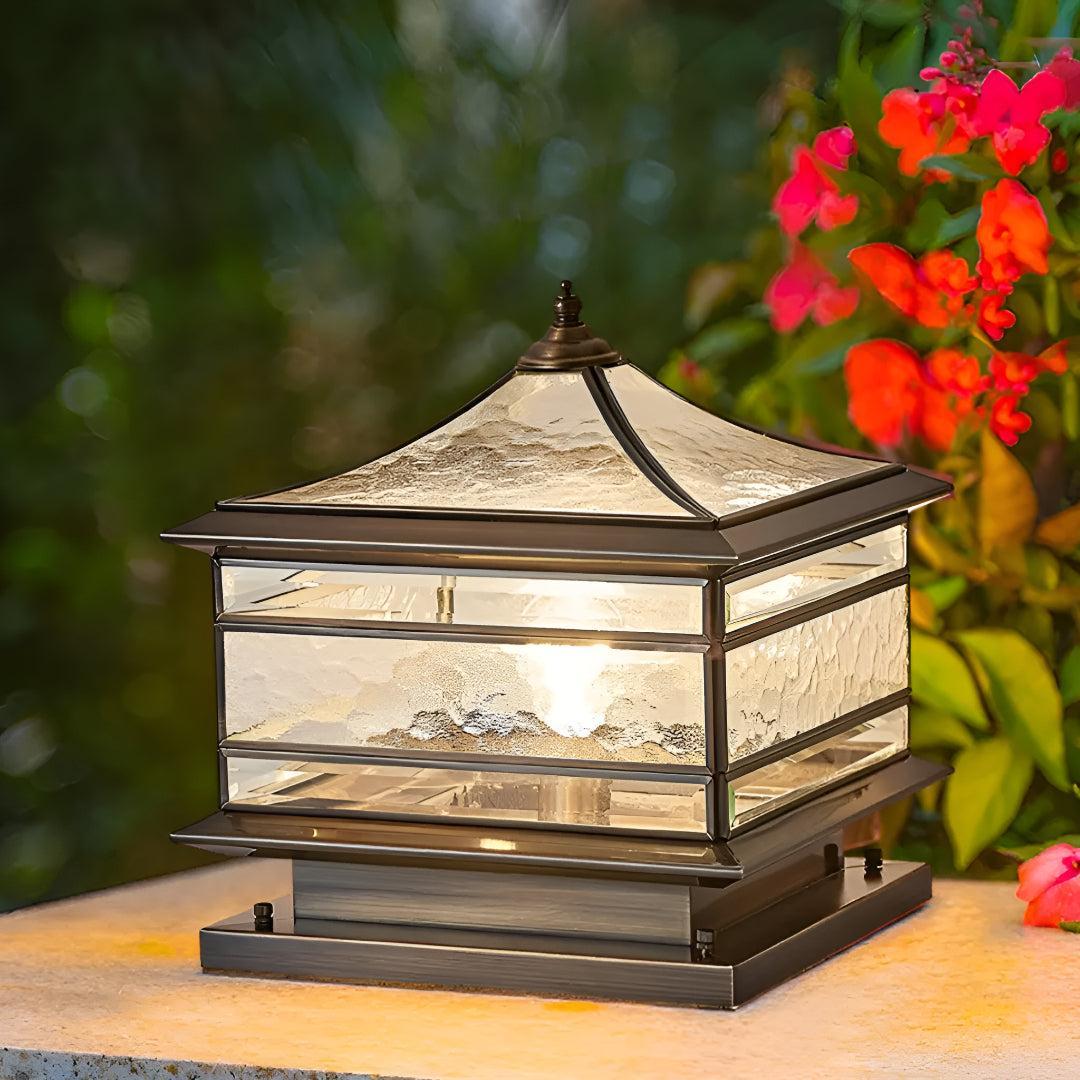 Vintage Lantern Outdoor Post Light for Fence Pillars