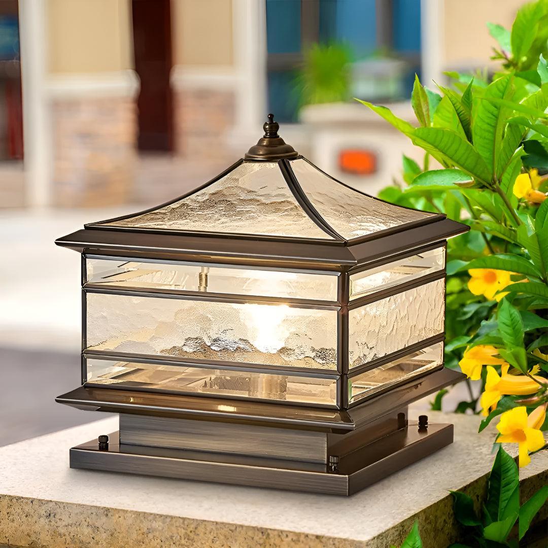 Vintage Lantern Outdoor Post Light for Fence Pillars