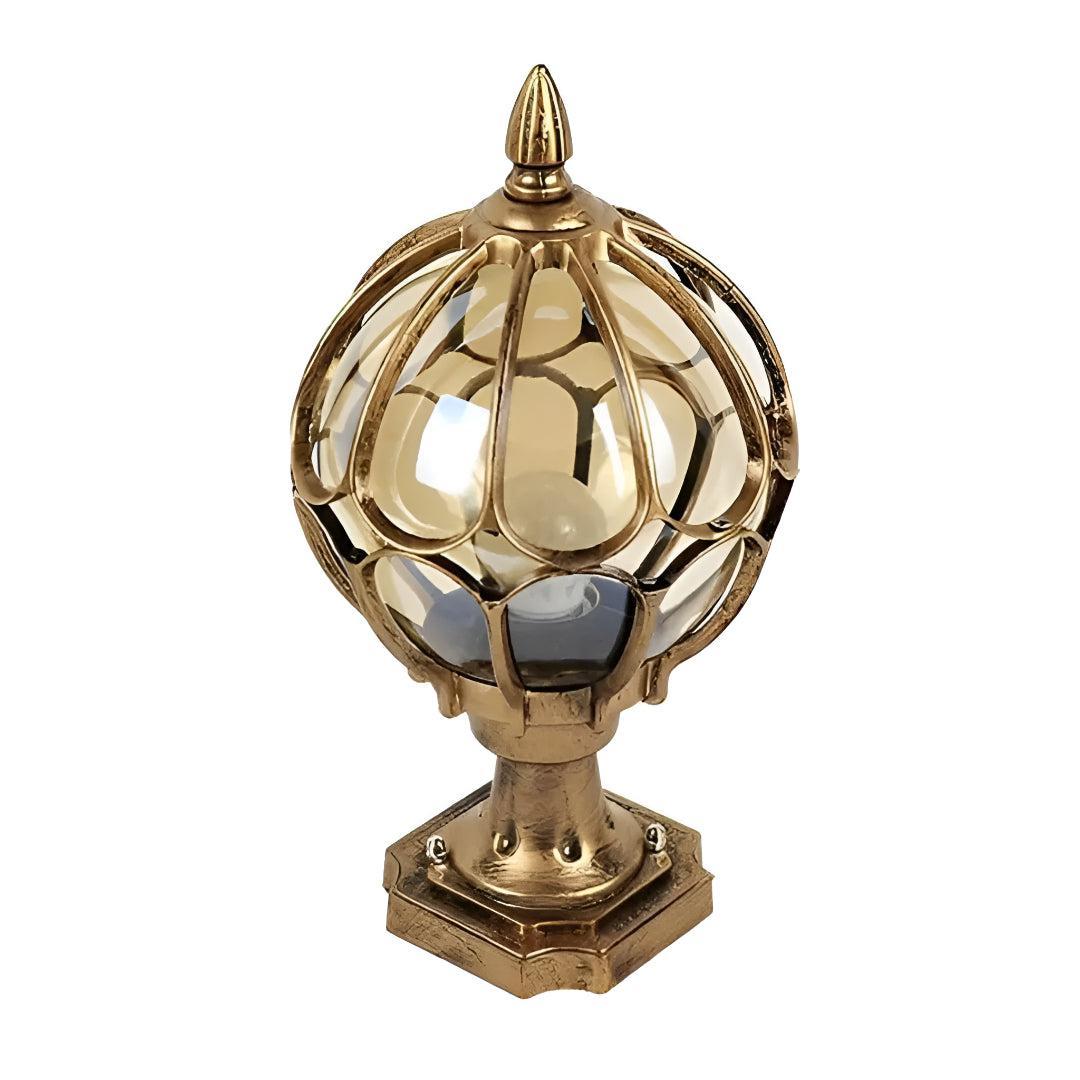 Vintage Outdoor Pier Mount Post Light with Glass Globe Lantern