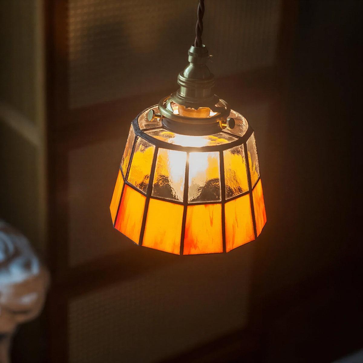 Vintage Stained Glass Pendant Light Shade
