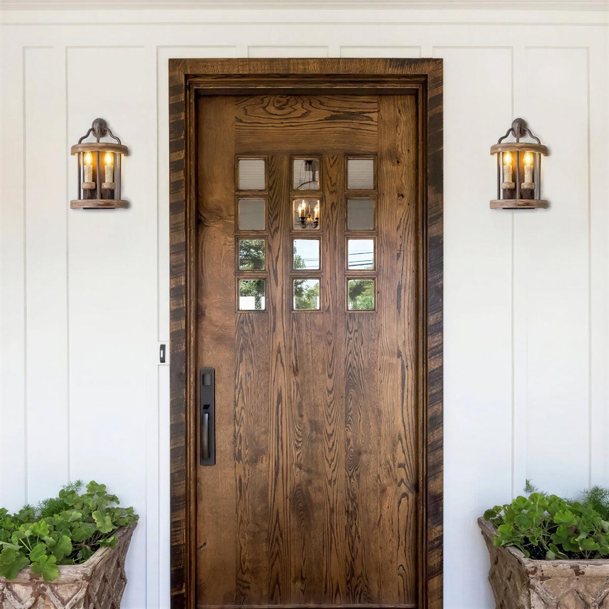 Vintage Wall Sconce Light with Lantern Candle