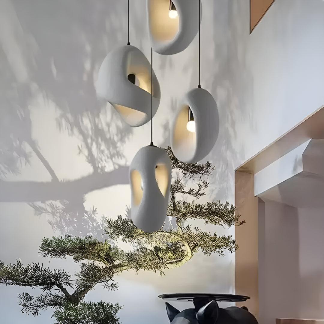 Wabi Sabi Modern Pendant Light Fixtures With Sculptural LED Design