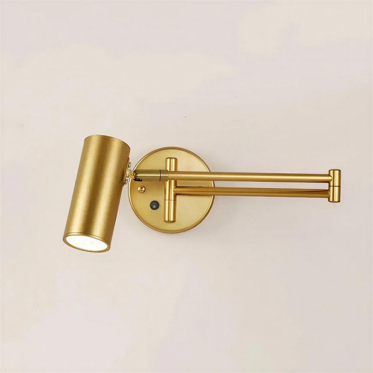 Wall Light Sconce With Adjustable Swing Arm For Reading
