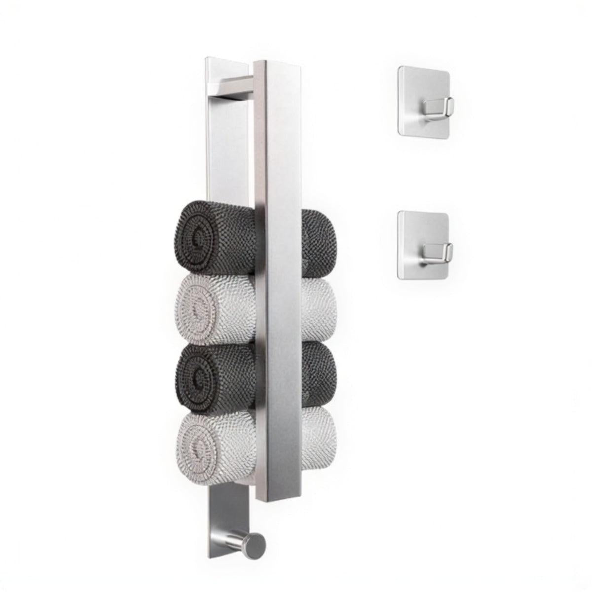 Wall Mounted Towel Rack With Adhesive Backing For Bathroom