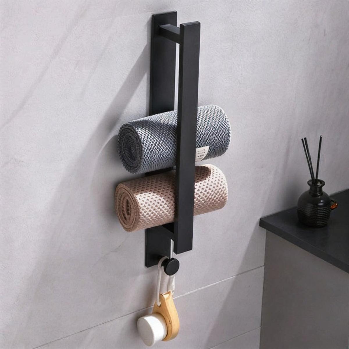 Wall Mounted Towel Rack With Adhesive Backing For Bathroom
