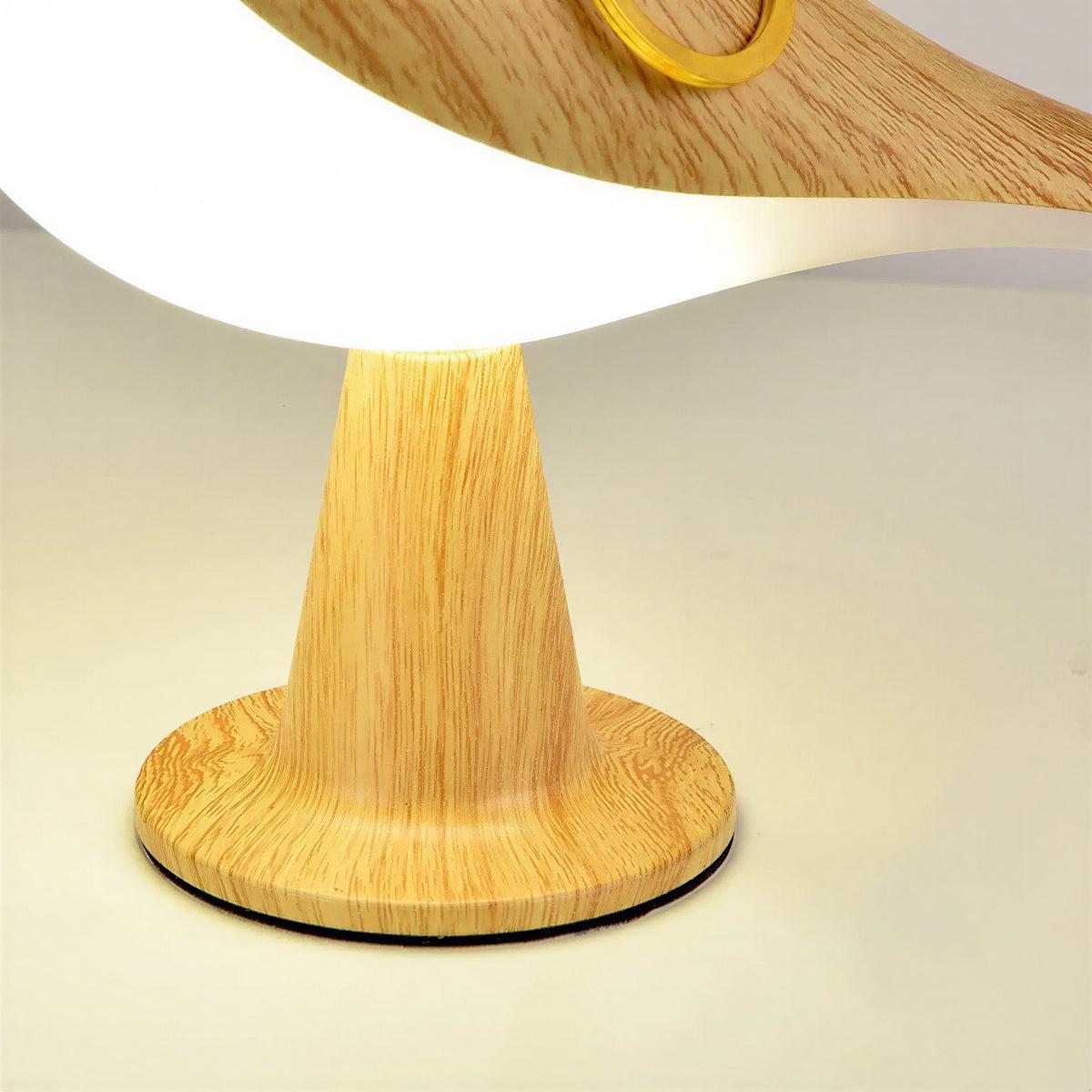 Wooden Table Lamp With Bird Design