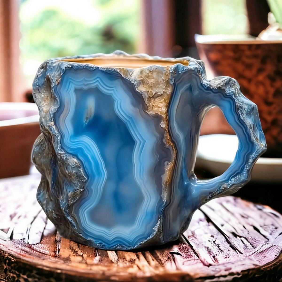 Aesthetic Coffee Mug With Mineral Crystal Geode Design