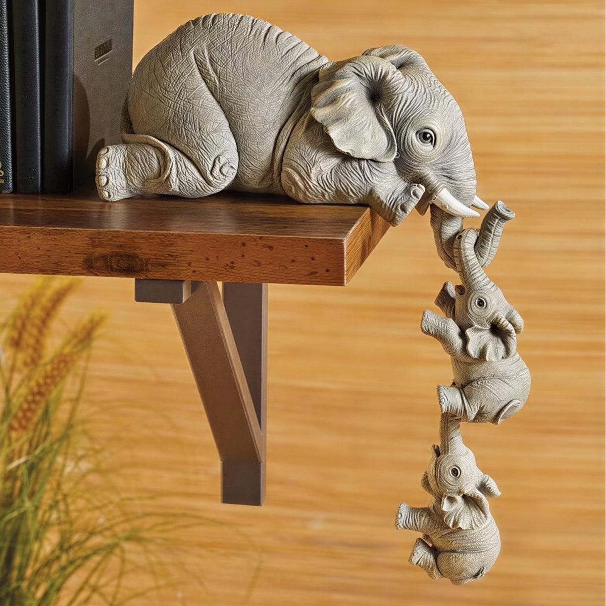 Animal Mother And Baby Elephant Hanging Mantlepiece Decor Figurines