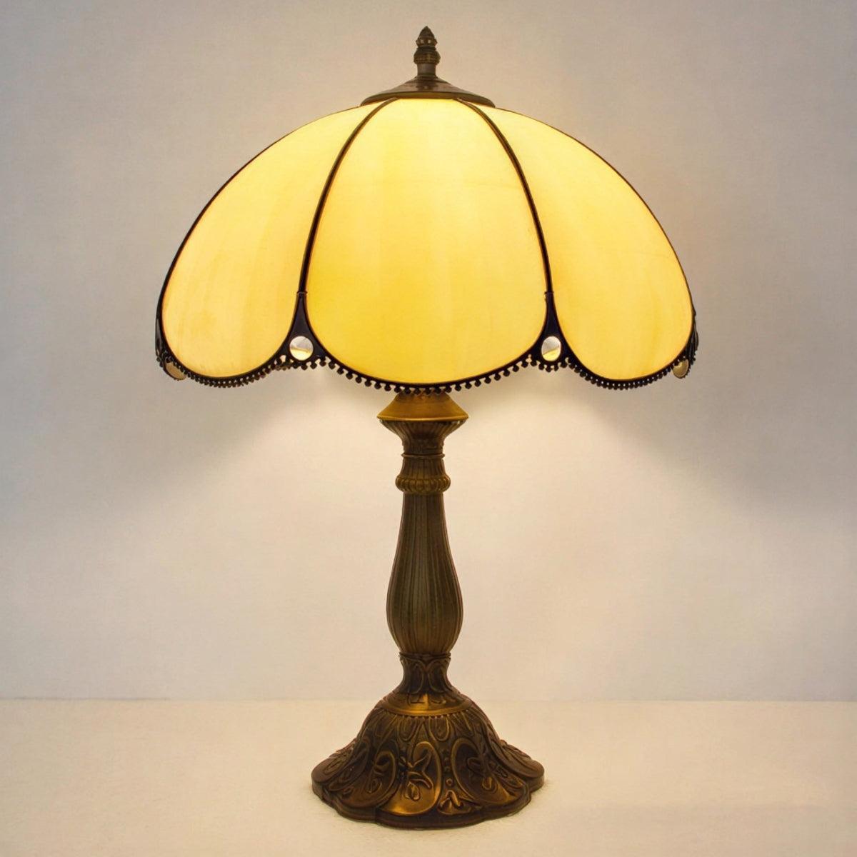 Antique Vintage Stained Glass Table Lamp
