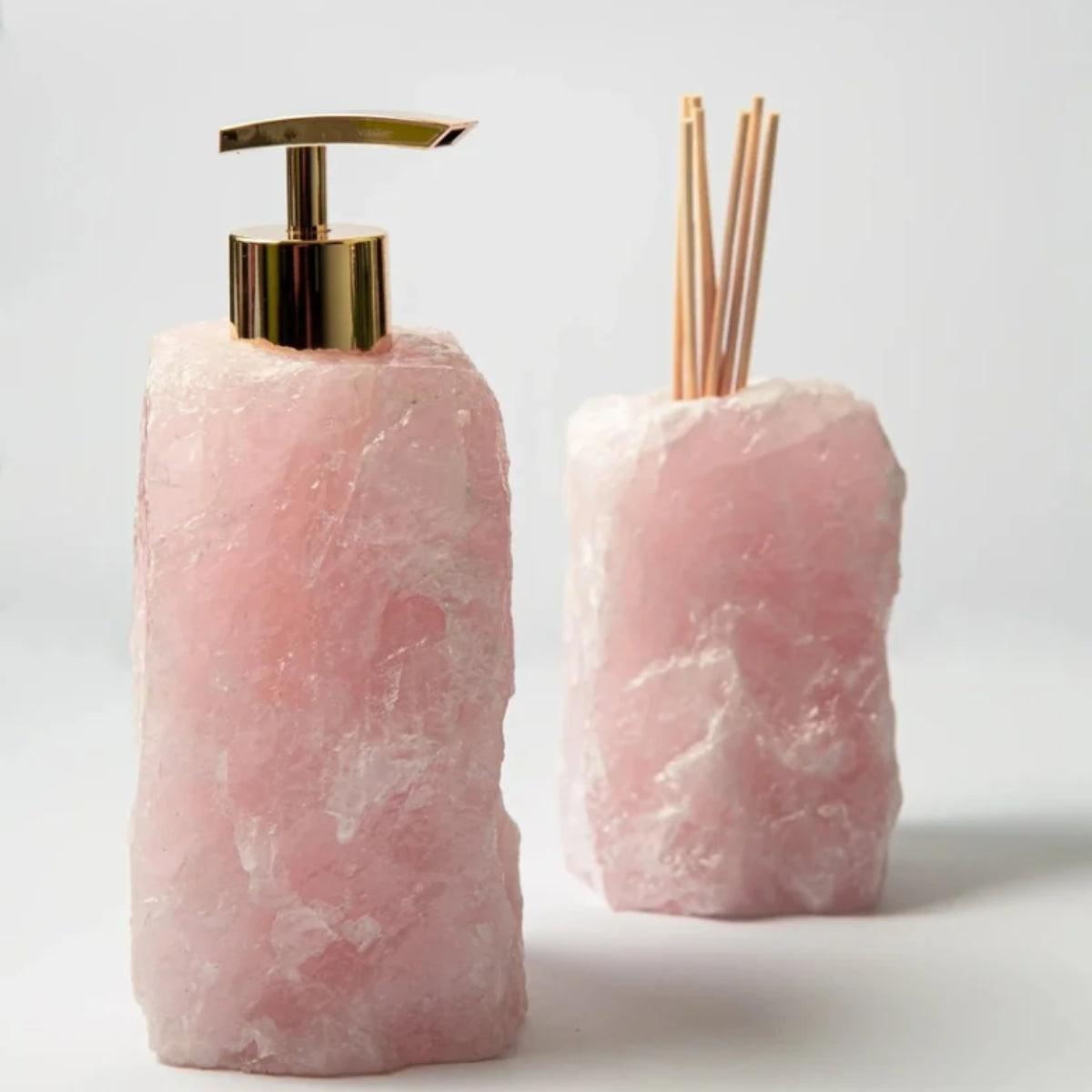 Bathroom Hand Soap Dispenser With Refillable Gemstone Design