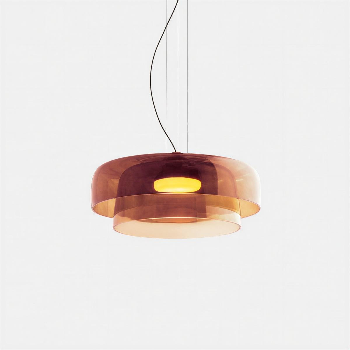 Bauhaus Glass Ceiling Pendant Light With Stacked Glass Design