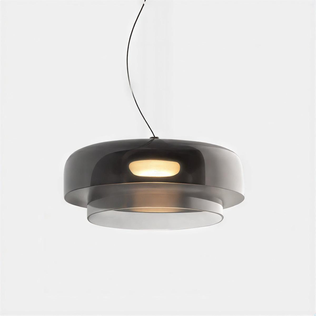 Bauhaus Glass Ceiling Pendant Light With Stacked Glass Design