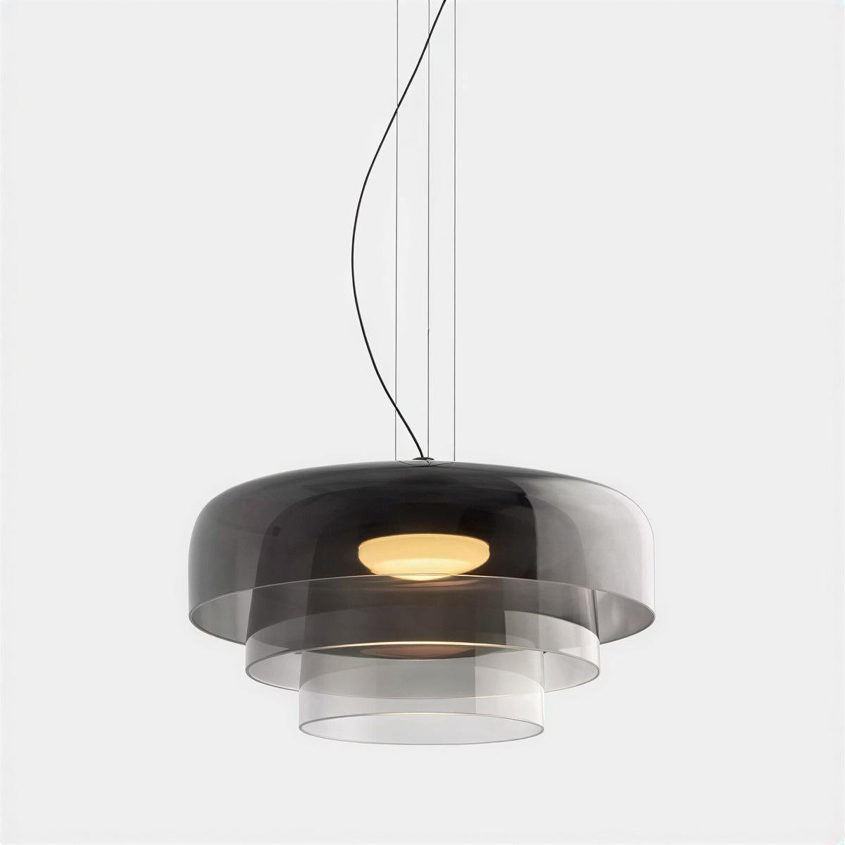 Bauhaus Glass Ceiling Pendant Light With Stacked Glass Design