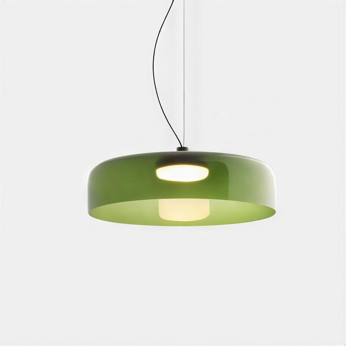 Bauhaus Glass Ceiling Pendant Light With Stacked Glass Design