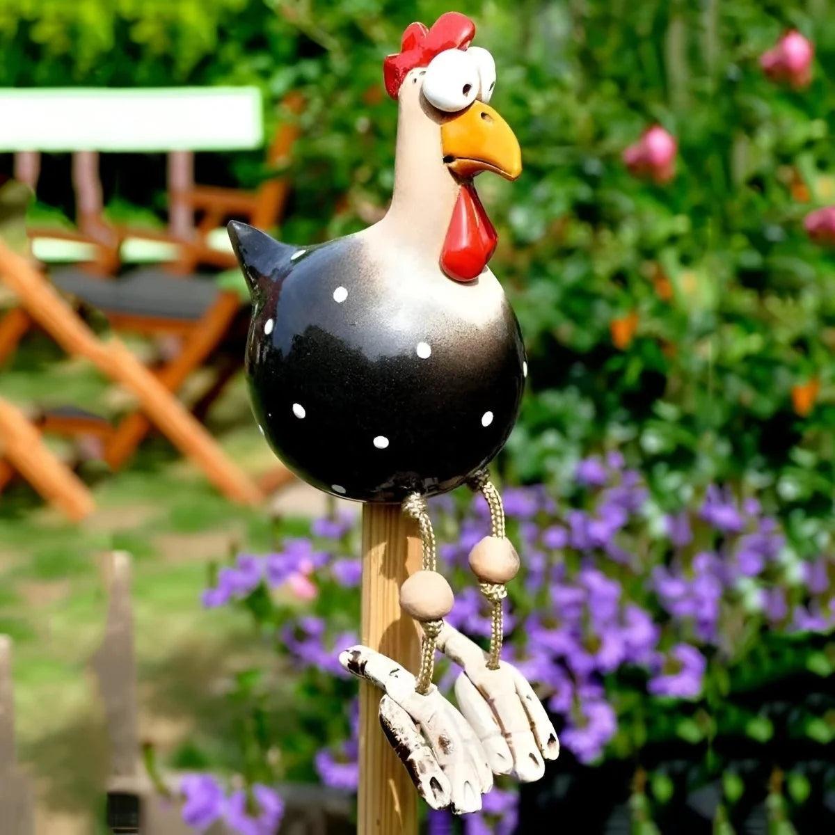 Chicken Garden Statue With Googly Eyes For Funny Lawn Ornament