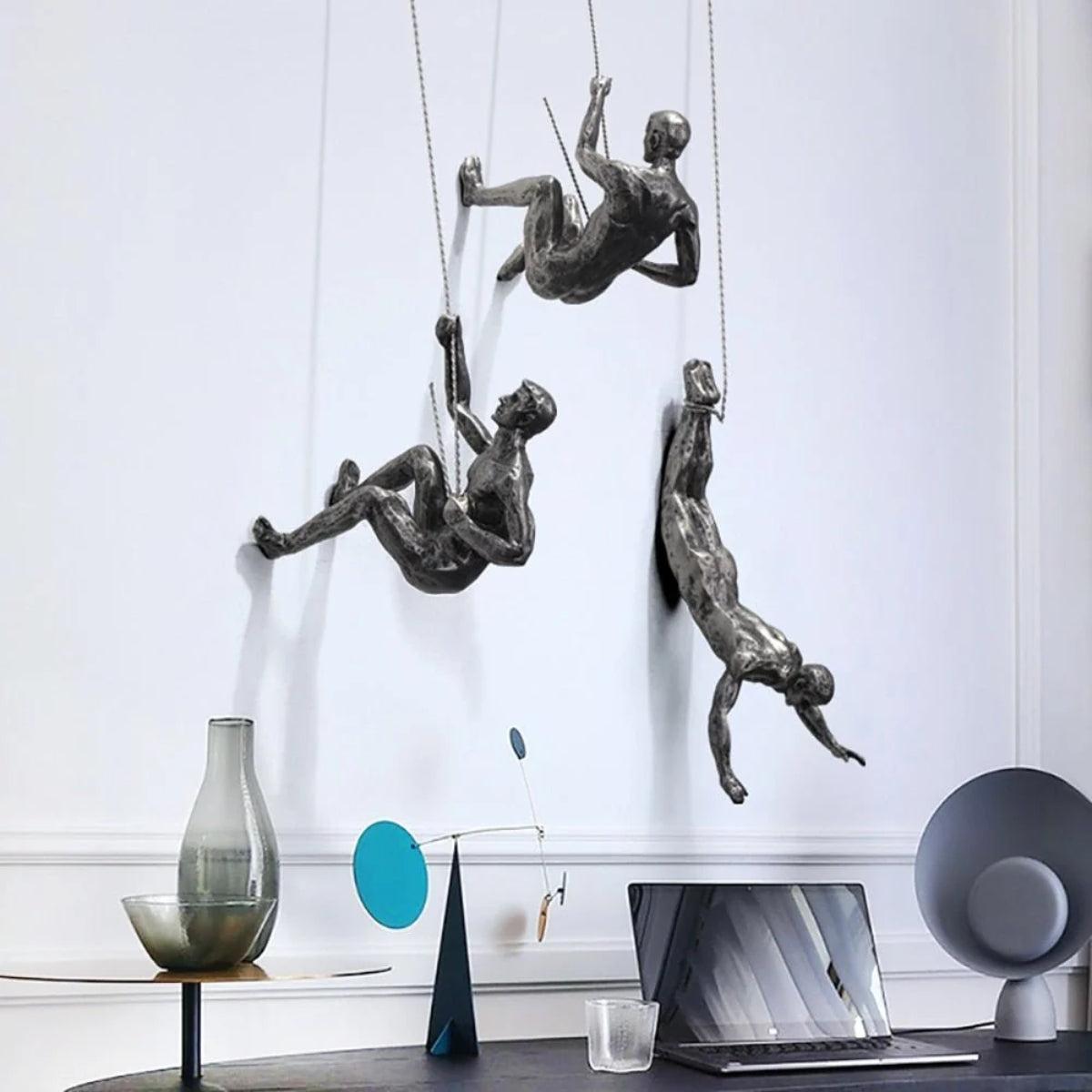 Climbing Figure Wall Art For Living Room