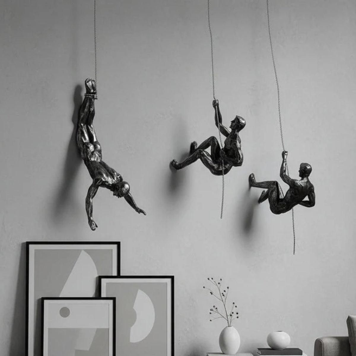Climbing Figure Wall Art For Living Room