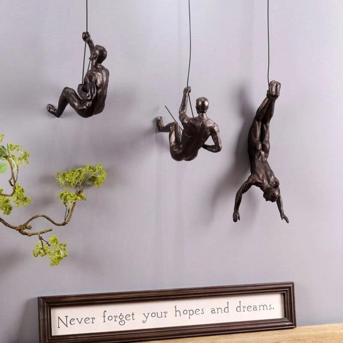 Climbing Figure Wall Art For Living Room
