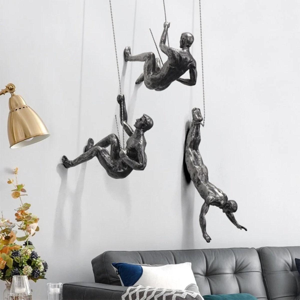 Climbing Figure Wall Art For Living Room