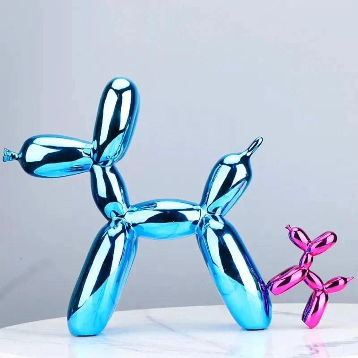 Clown Balloon Dog Sculpture With Glossy Finish