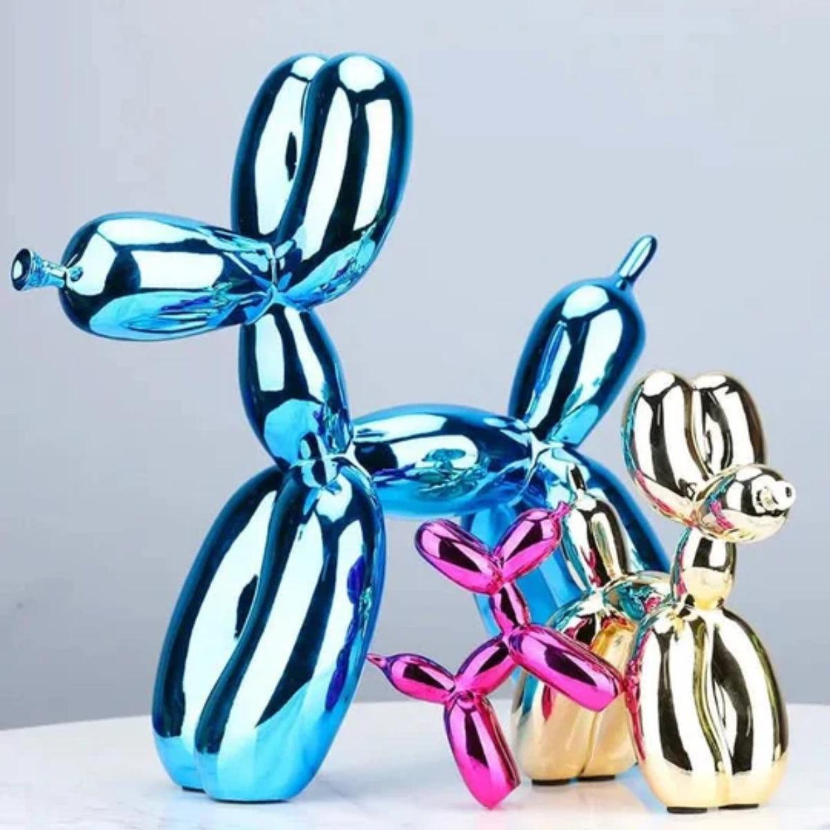 Clown Balloon Dog Sculpture With Glossy Finish