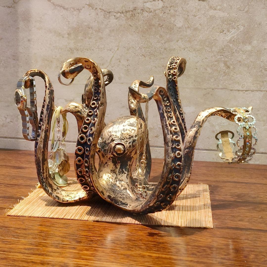 Coffee Mug Holder Stand With Rustic Octopus Design