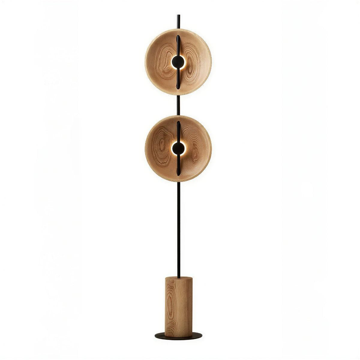 Contemporary Floor Lamp With Artistic Dual Disc Design