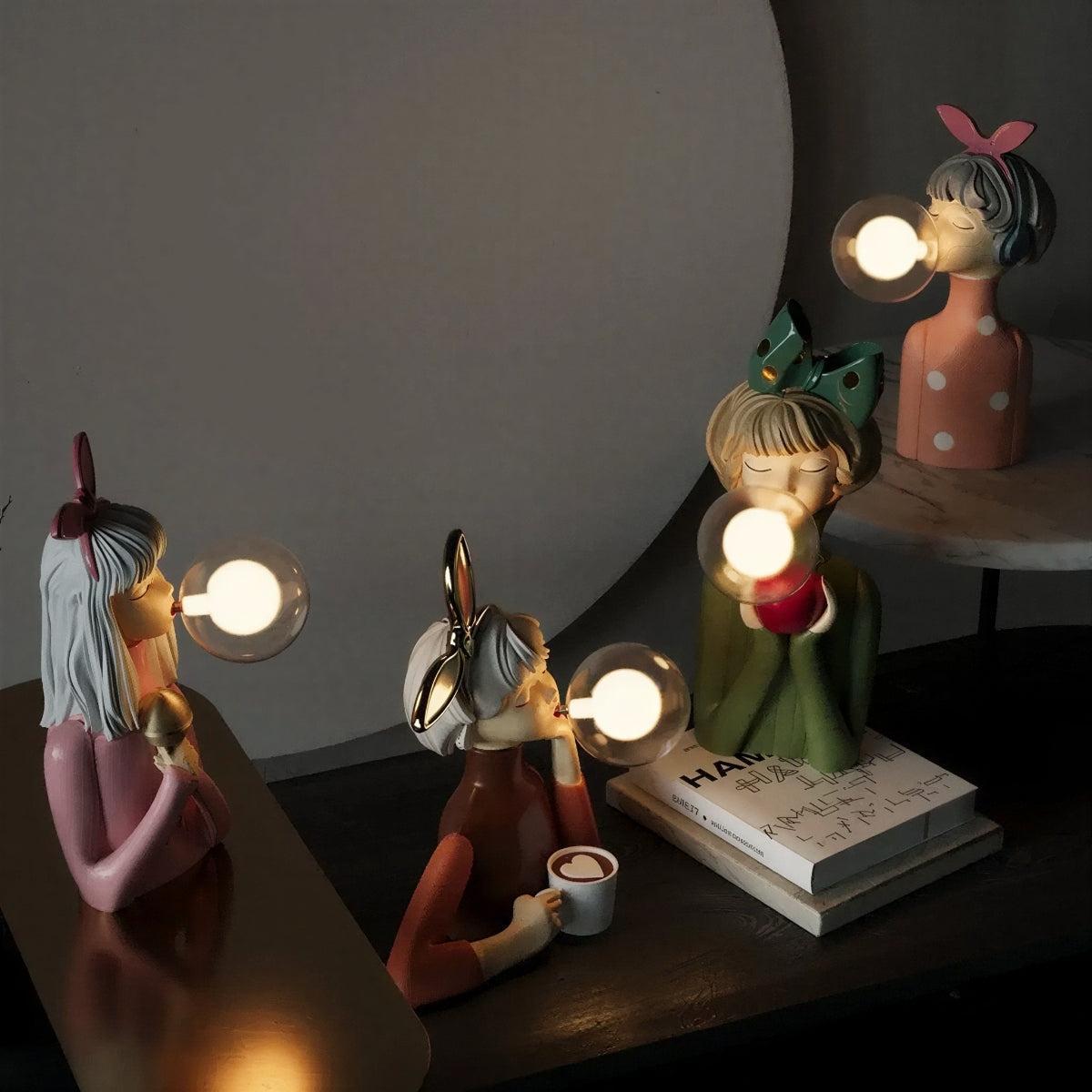 Contemporary Table Lamp With Sculptural Women Figurine For Decorative Lighting