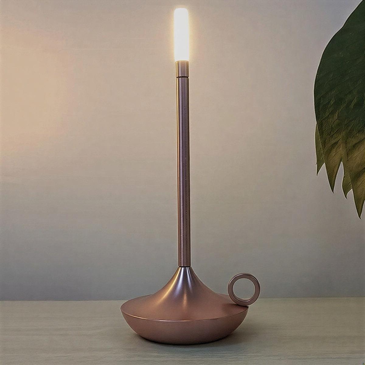 Cordless Candlelight Table Lamp With Battery-Operated Dimmable Flame For Restaurants