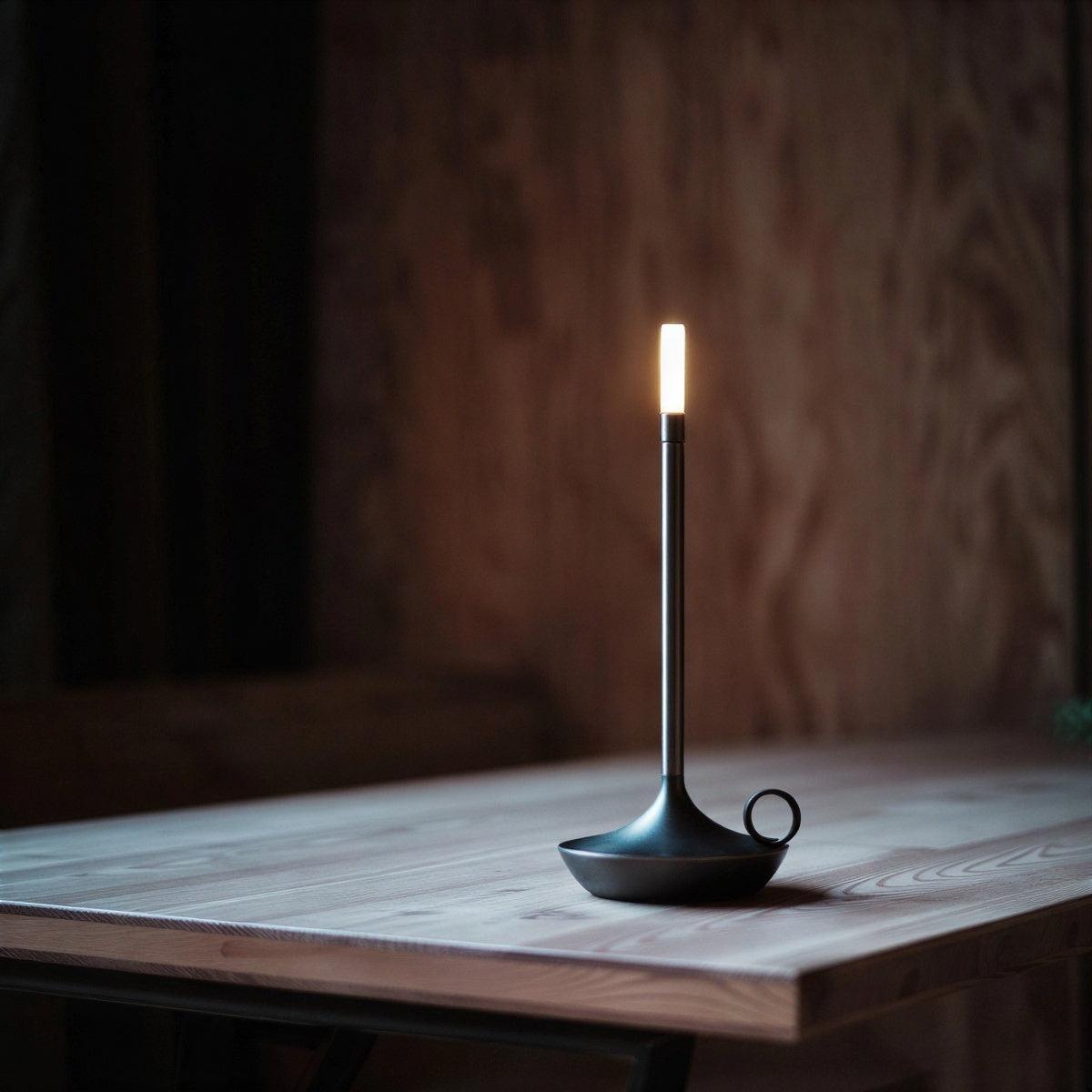 Cordless Candlelight Table Lamp With Battery-Operated Dimmable Flame For Restaurants