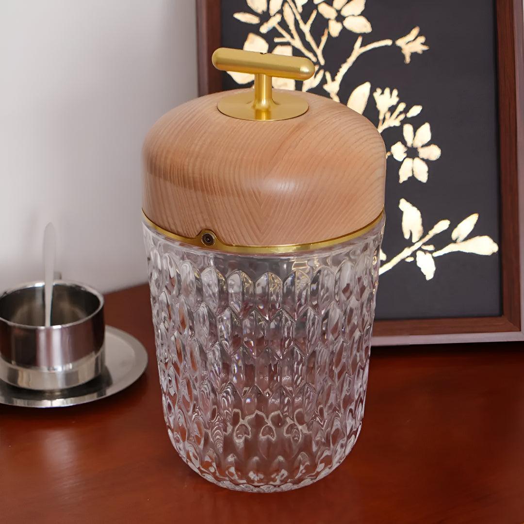 Cordless Table Lamp for Bedroom with Crystal Shade