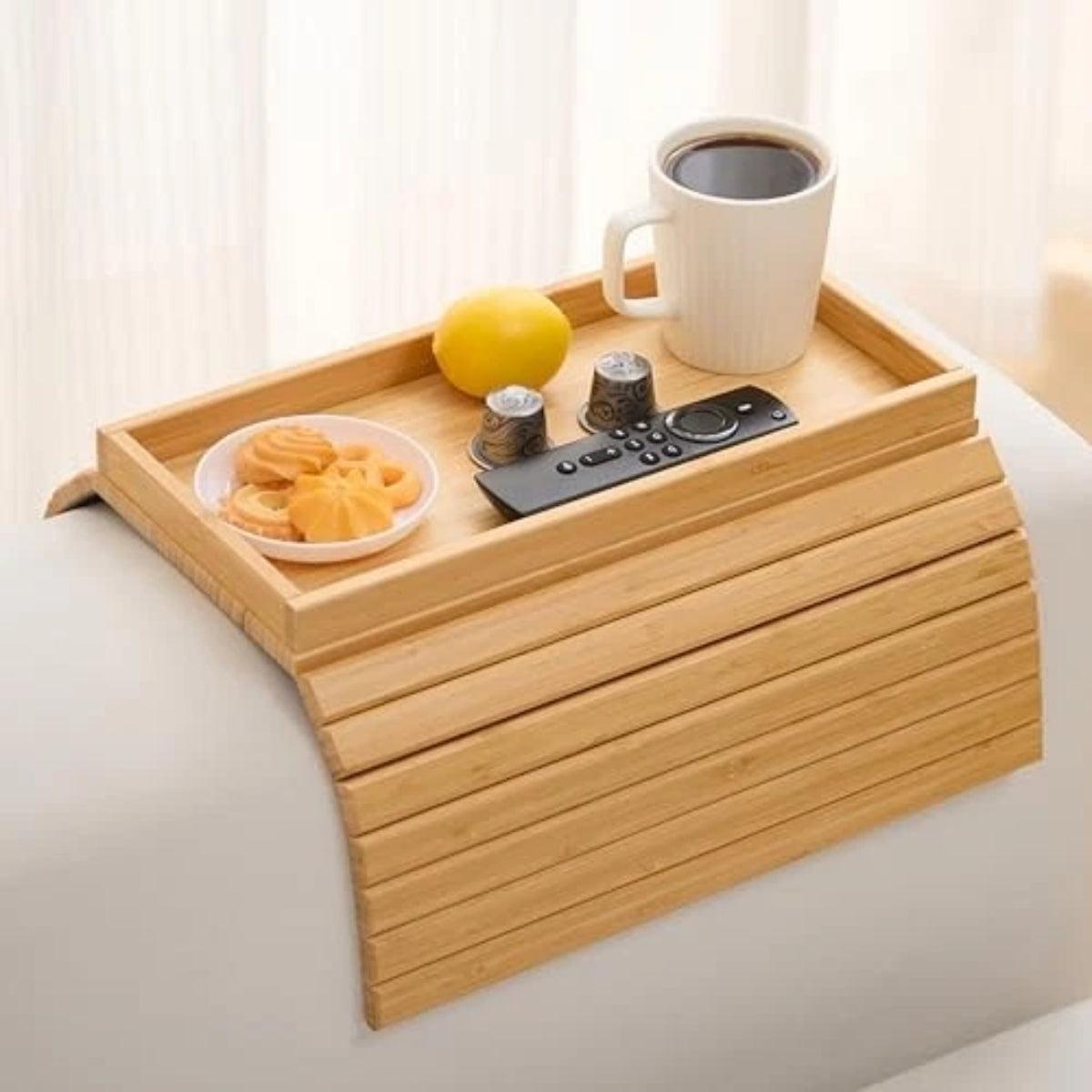 Couch Armrest Table Tray Organizer For Food And Drink