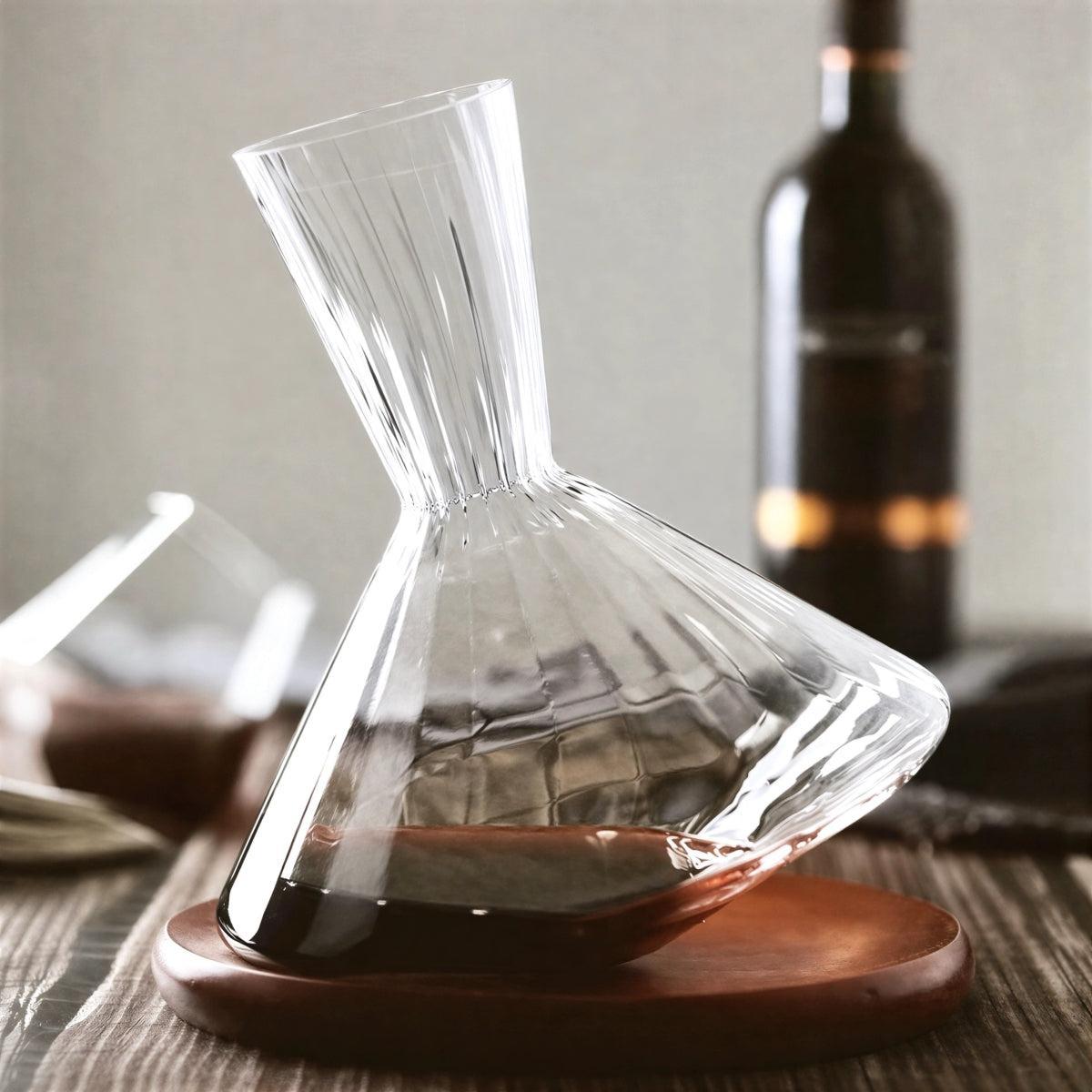 Crystal Glass Rotating Wine Decanter Carafe