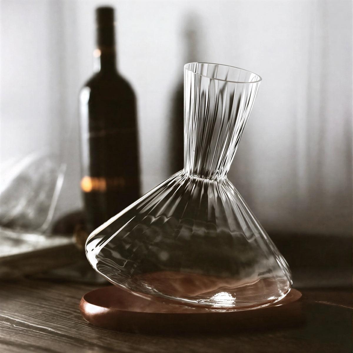 Crystal Glass Rotating Wine Decanter Carafe