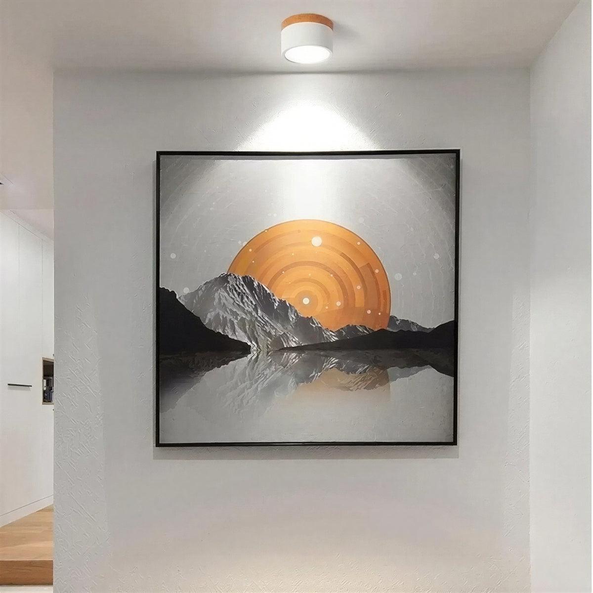Cylindrical Flush Mount Ceiling Light Fixture With Focused Downlight