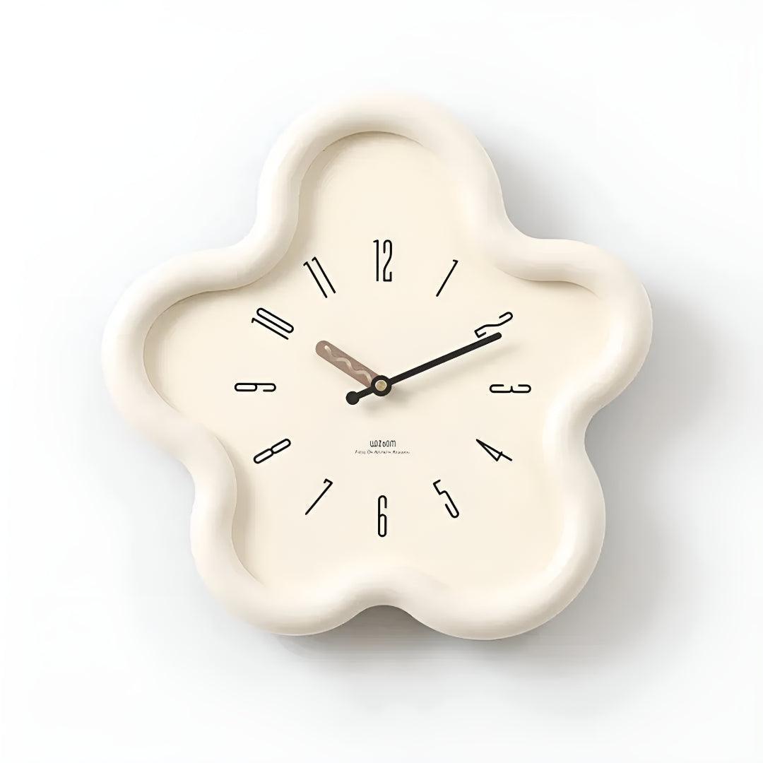 Decorative Flower Wall Clock With Silent Pendulum Design