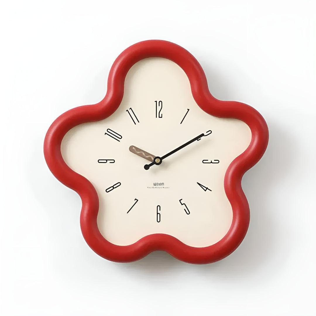 Decorative Flower Wall Clock With Silent Pendulum Design