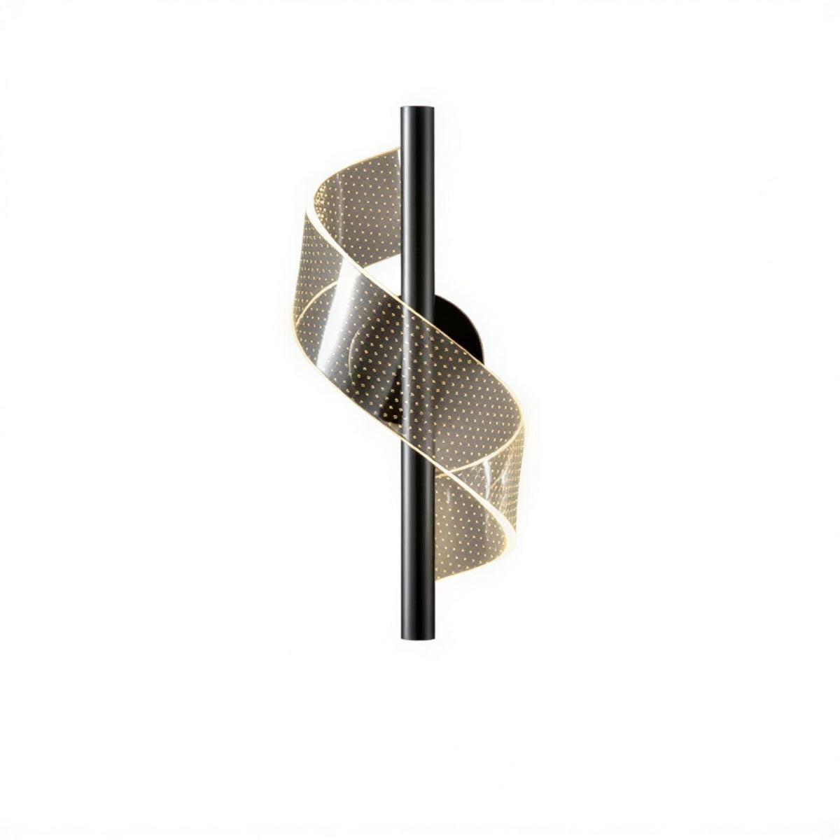Elegant Wall Sconce Light With Decorative Spiral Ribbon Pattern