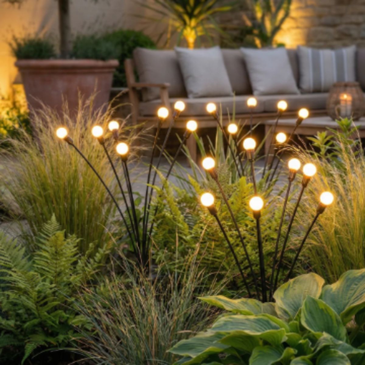Firefly Solar Garden Lights For Outdoor LED Pathway Yard Illumination