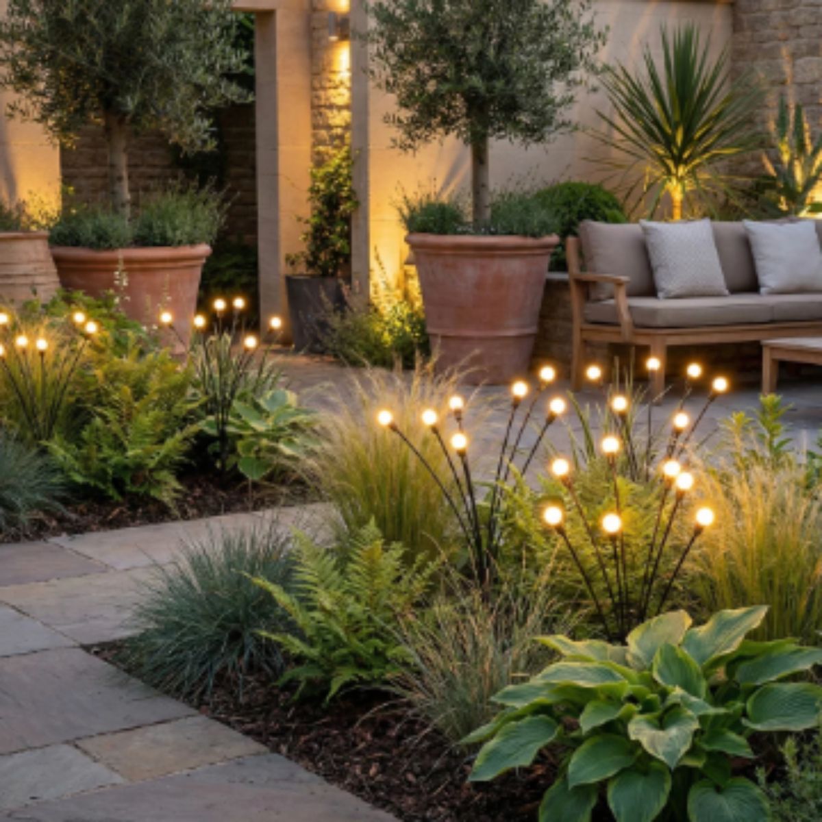 Firefly Solar Garden Lights For Outdoor LED Pathway Yard Illumination