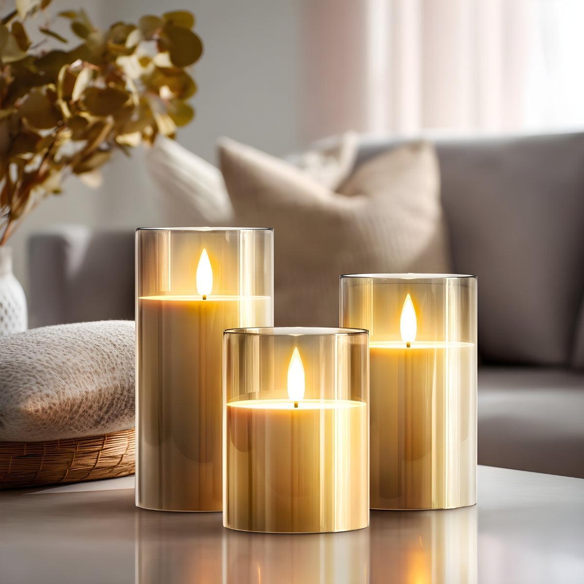 Flameless Battery Operated Candles With Flickering Light
