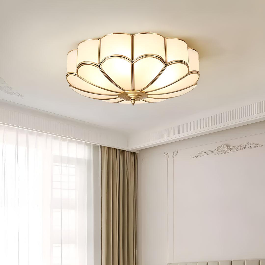Flower Shaped Flush Mount Ceiling Light Fixture With Decorative Style