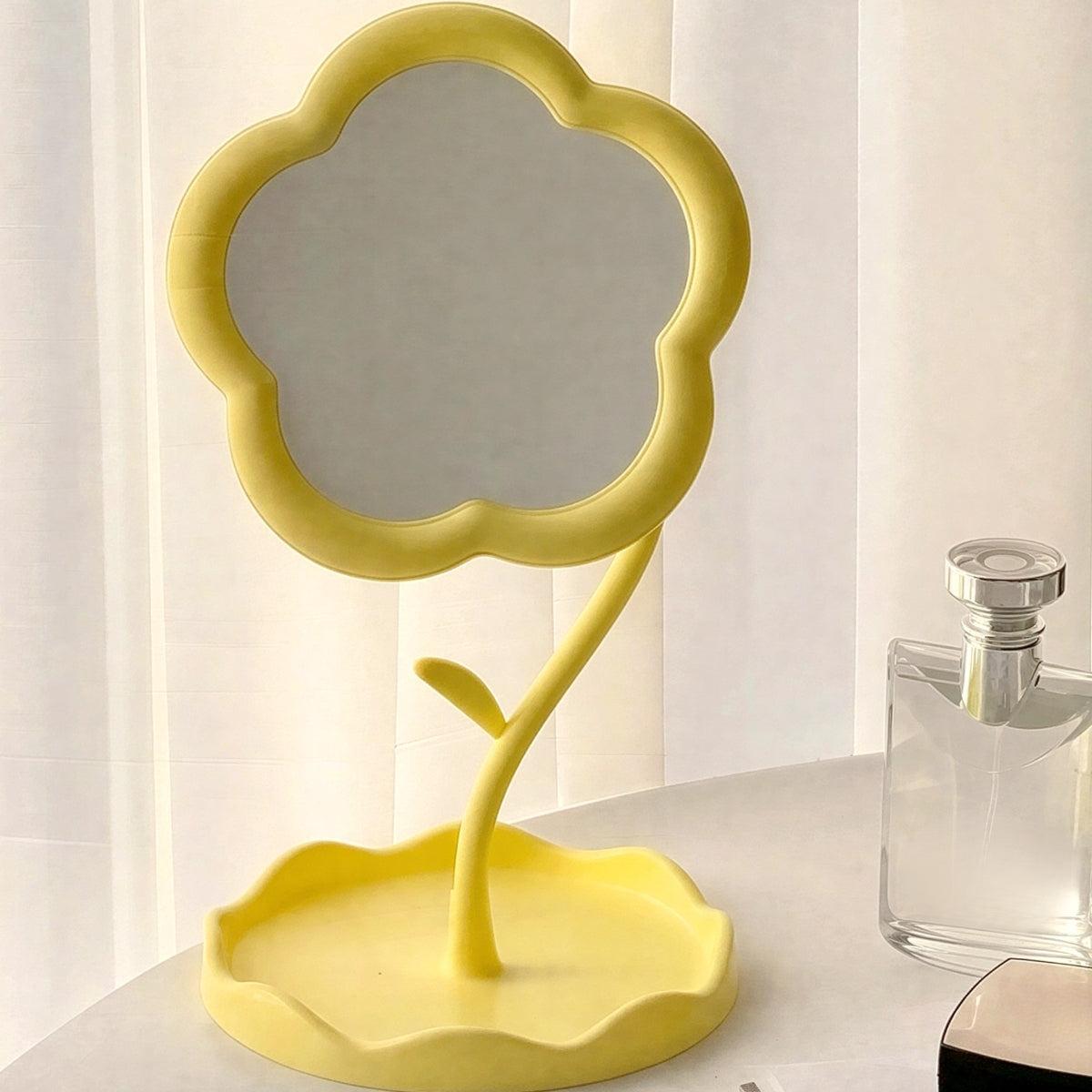 Flower Styled Tabletop Vanity Mirror For Makeup