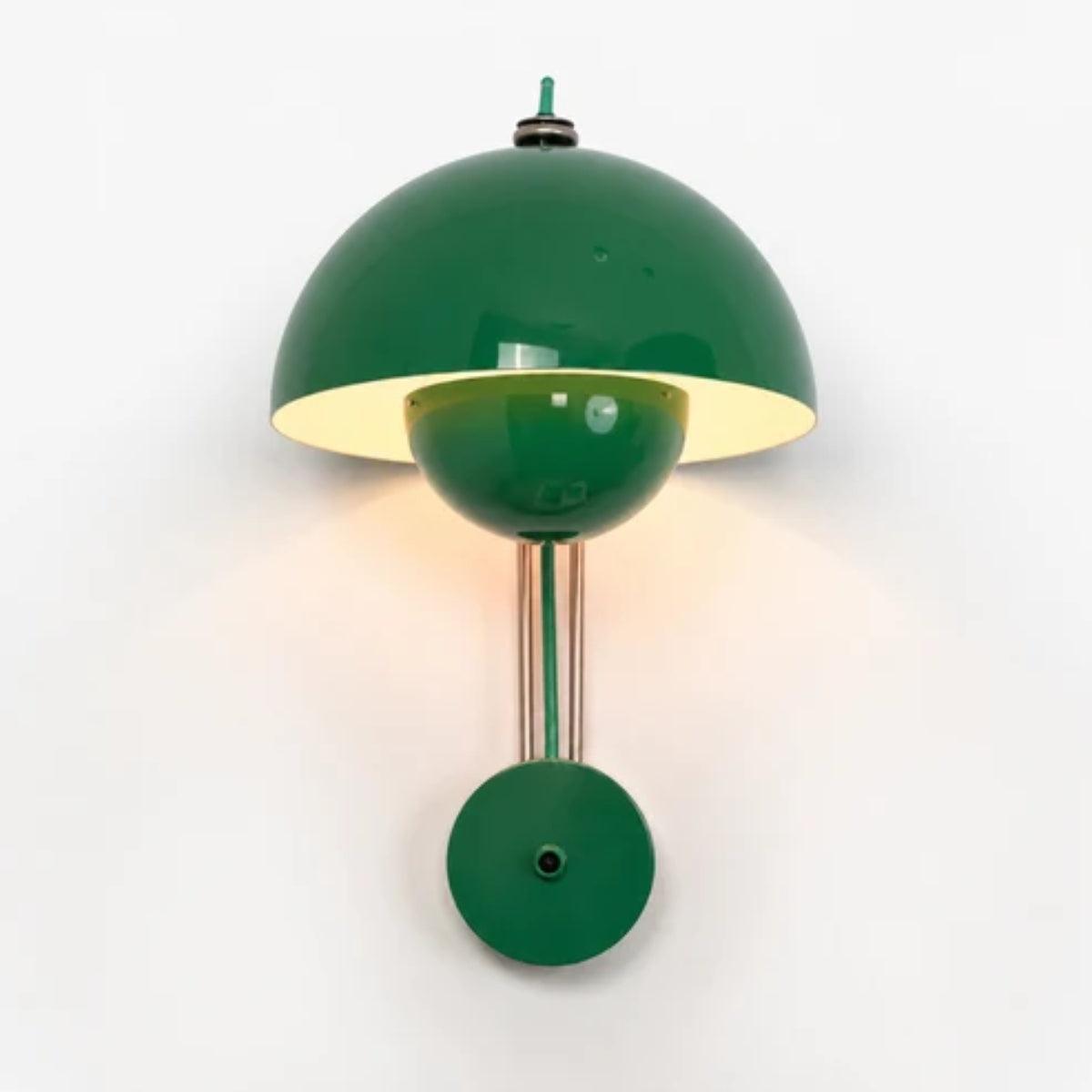 Flowerpot Styled Wall Sconce Light Fixture With Rounded Double Dome Shade