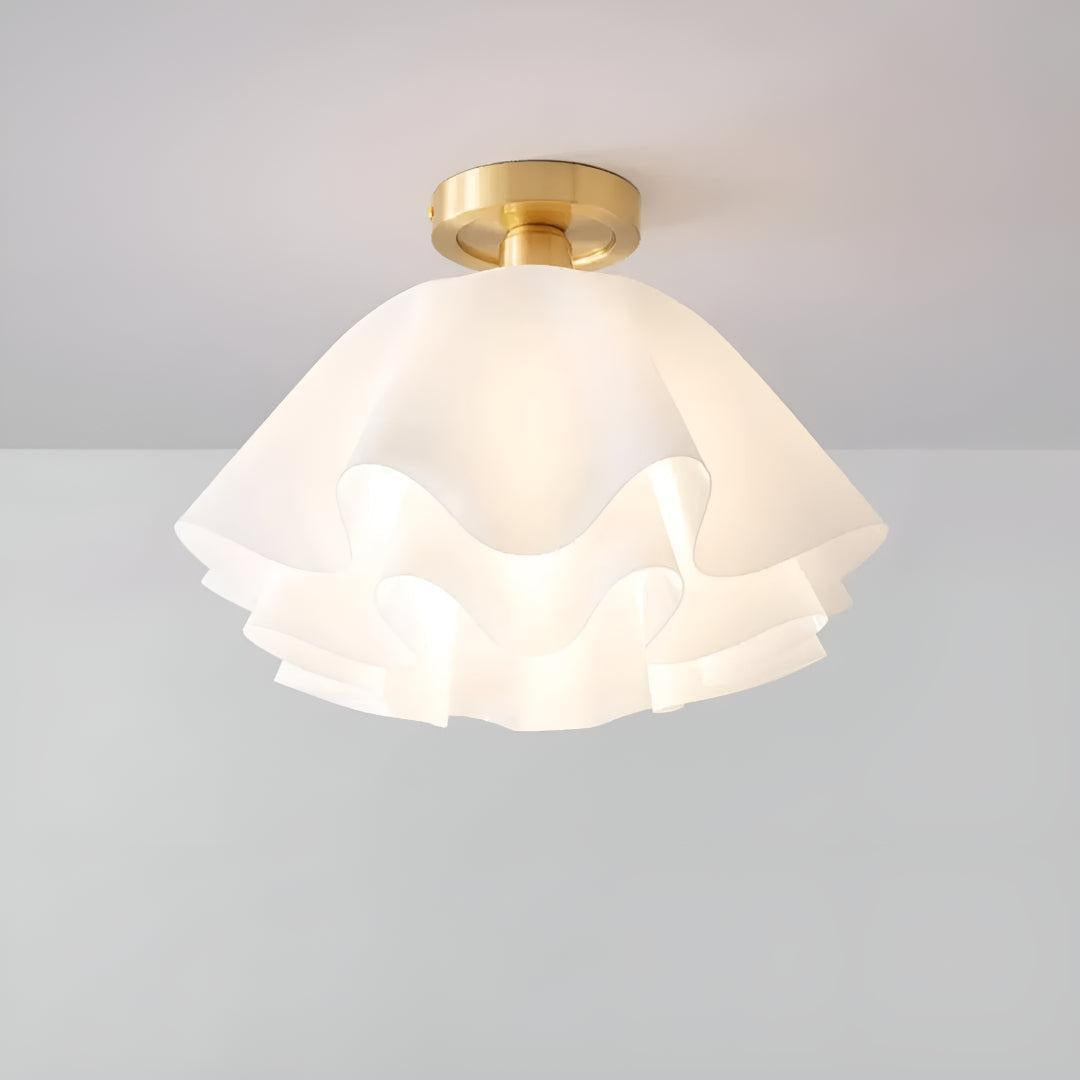 Flush Mount Ceiling Light With Modern Pleated Design