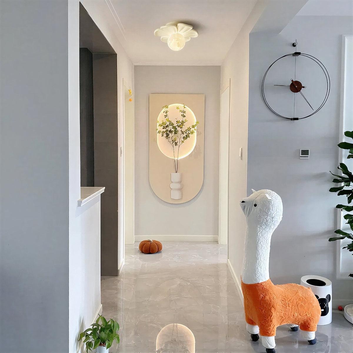 Flush Mount Flower Ceiling Light With Globe Shade